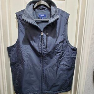 IZOD  Golf Gray Zip Sleeveless Fleece Lined Vest Jacket, Large